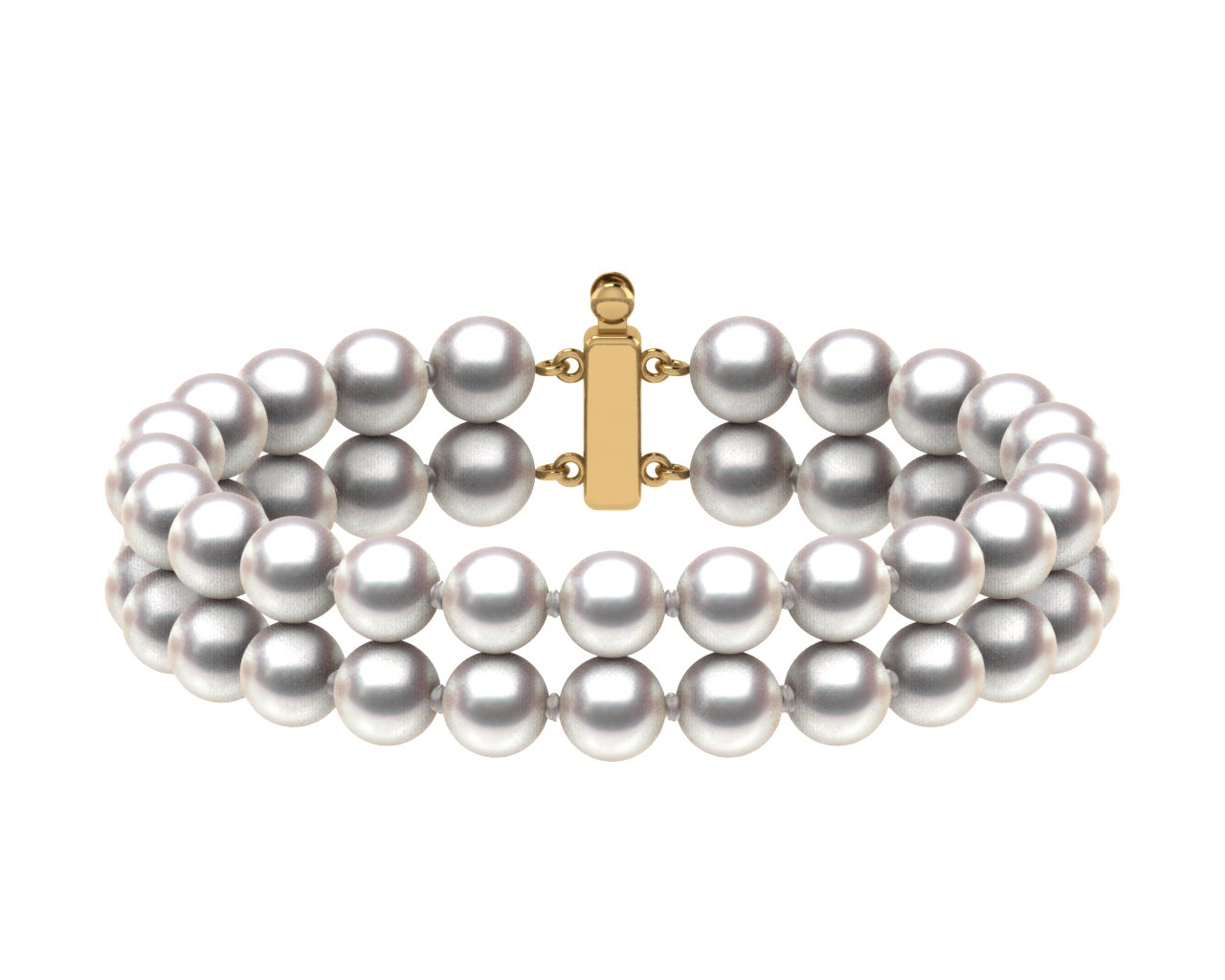 6.5 x 7mm Double Strand Japanese Akoya Pearl Bracelet