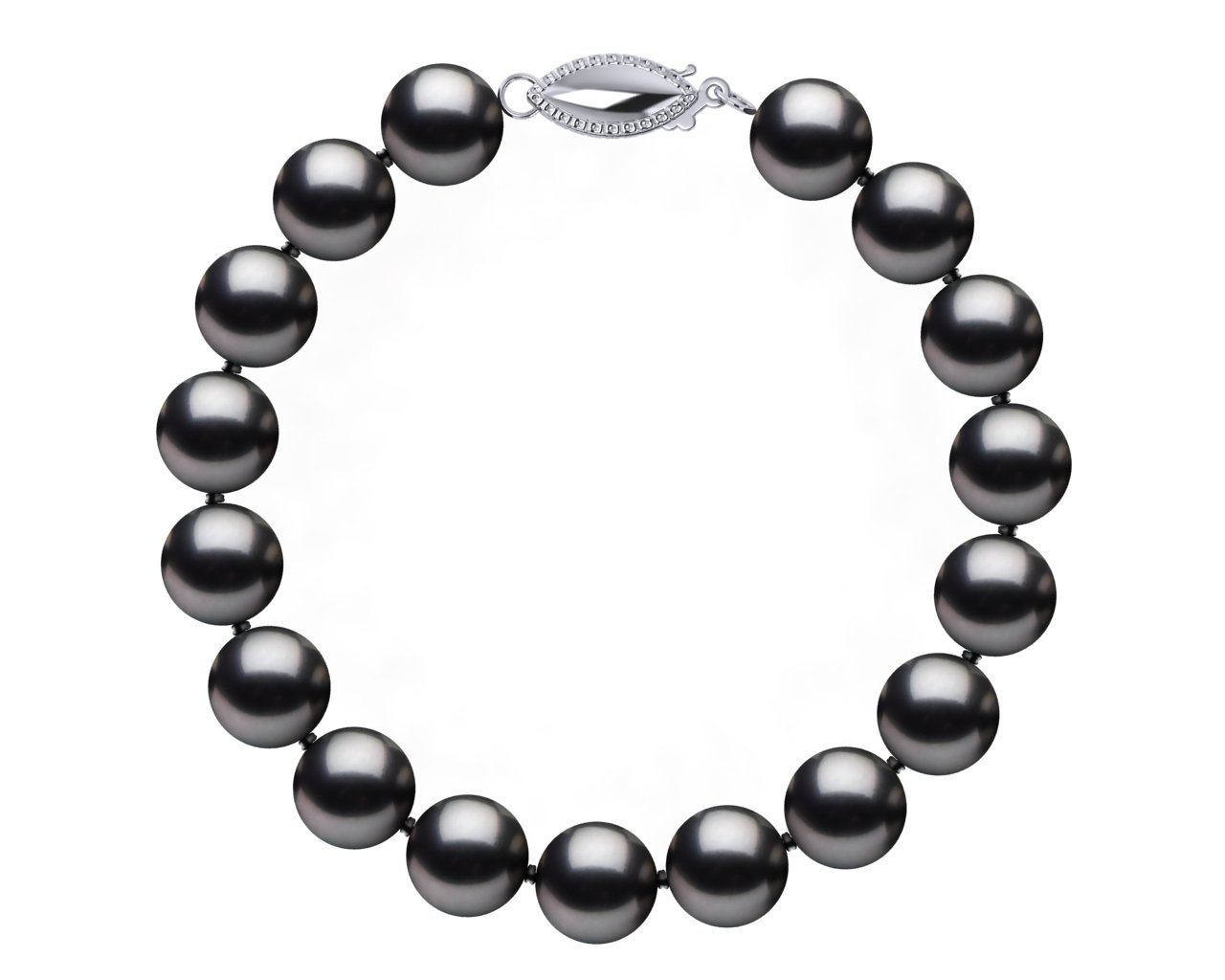 8.5 x 9mm Dark Black Freshwater Pearl Bracelet
