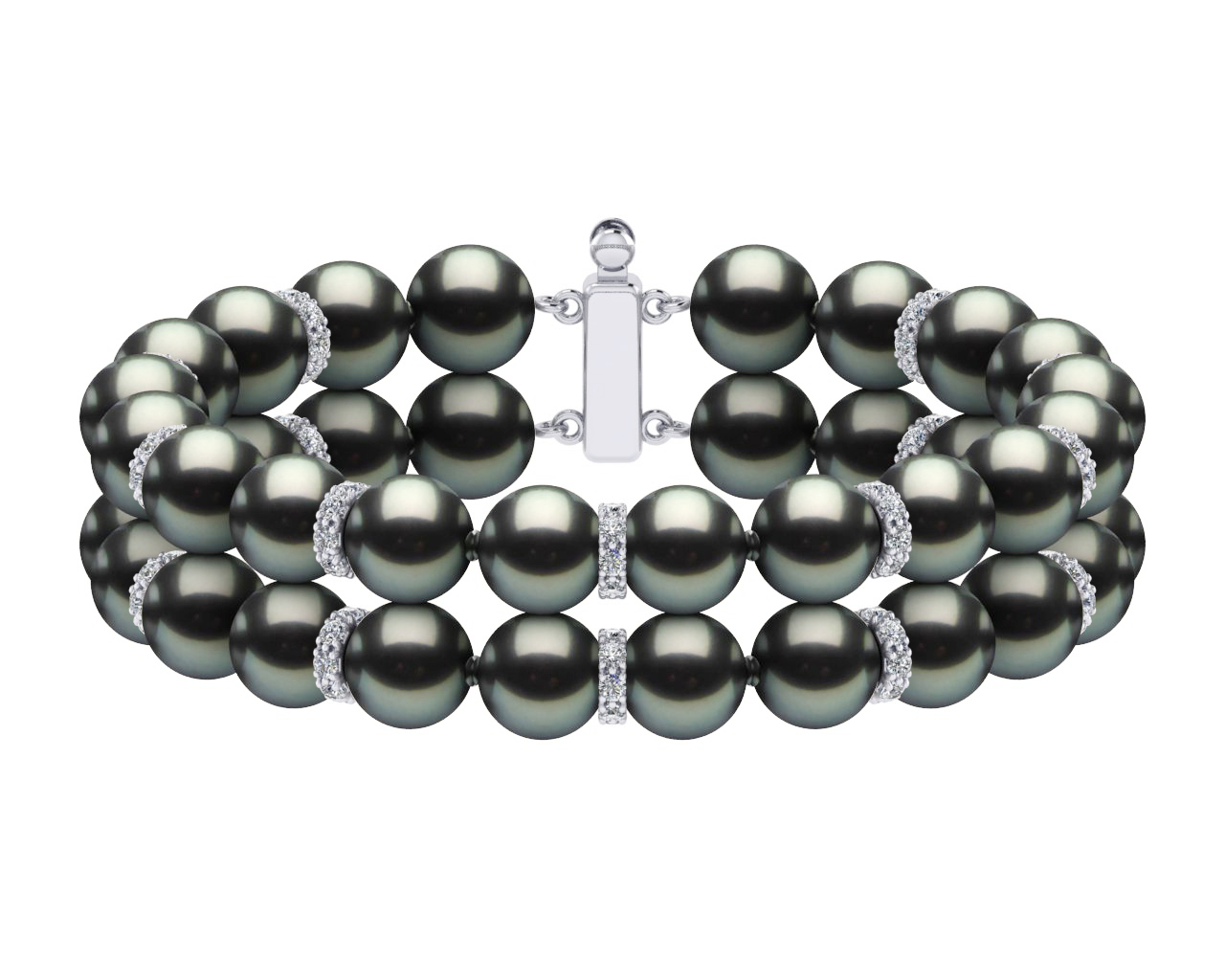 Tahitian Pearl Double Strand Rondelle Bracelet