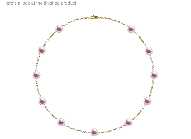 8 x 8.5 mm AAA Quality Japanese Akoya Cultured Pearl Tin Cup Necklace