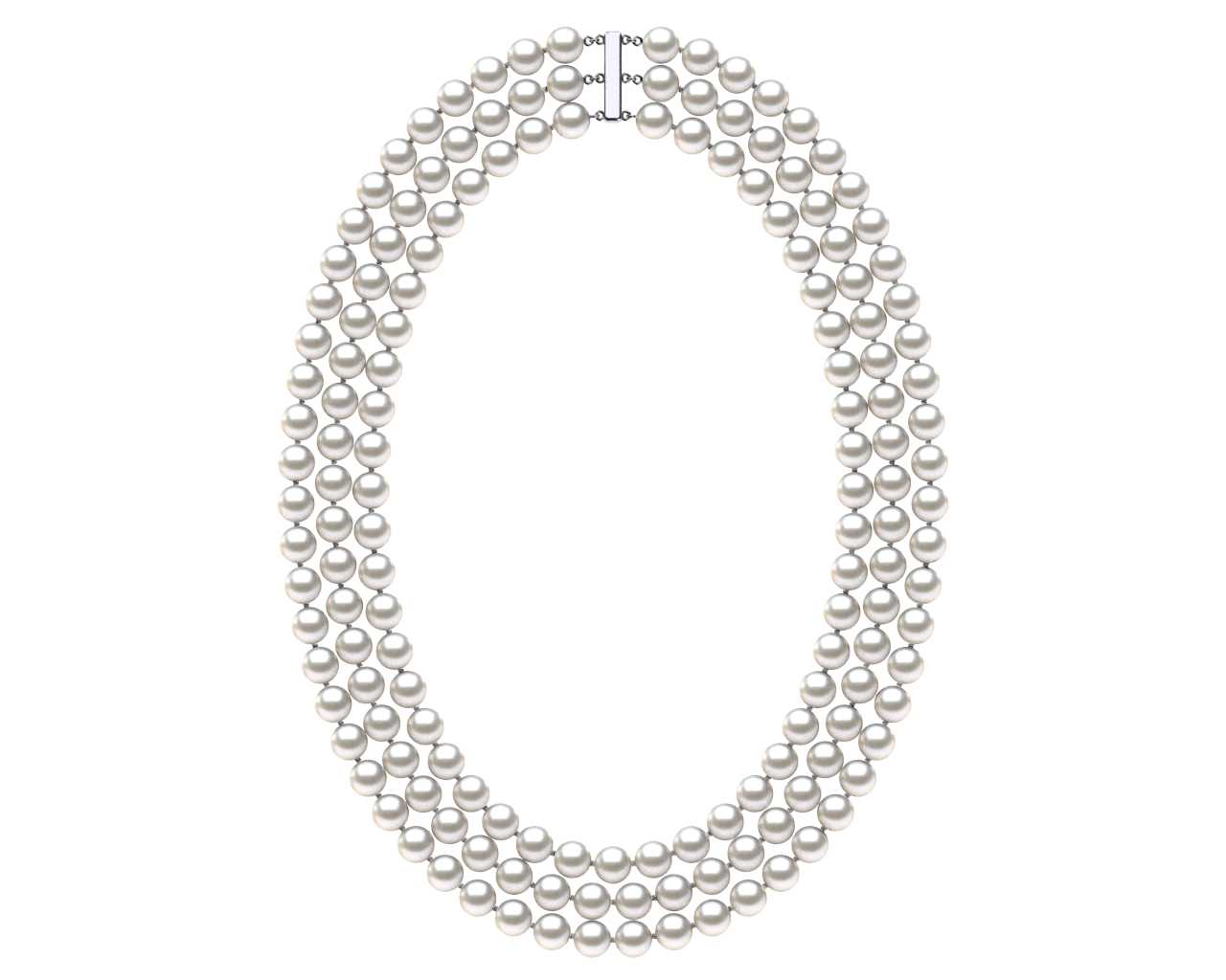 Akoya Pearl Necklace Triple Strand