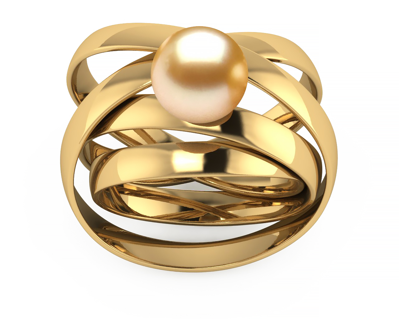 Golden South Sea Pearl Atomic Ring