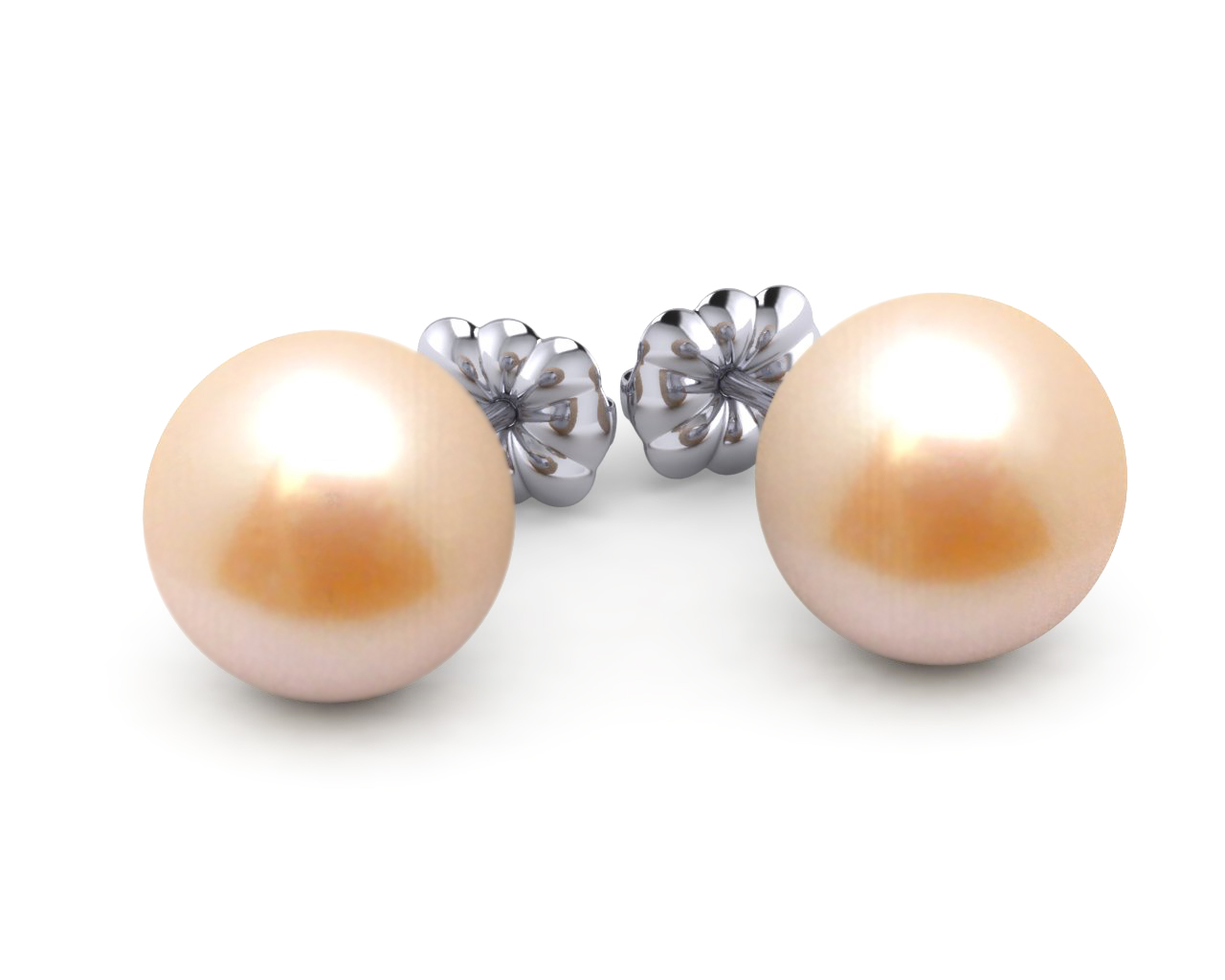 9mm True AAA Peach Freshwater Pearl Stud Earrings