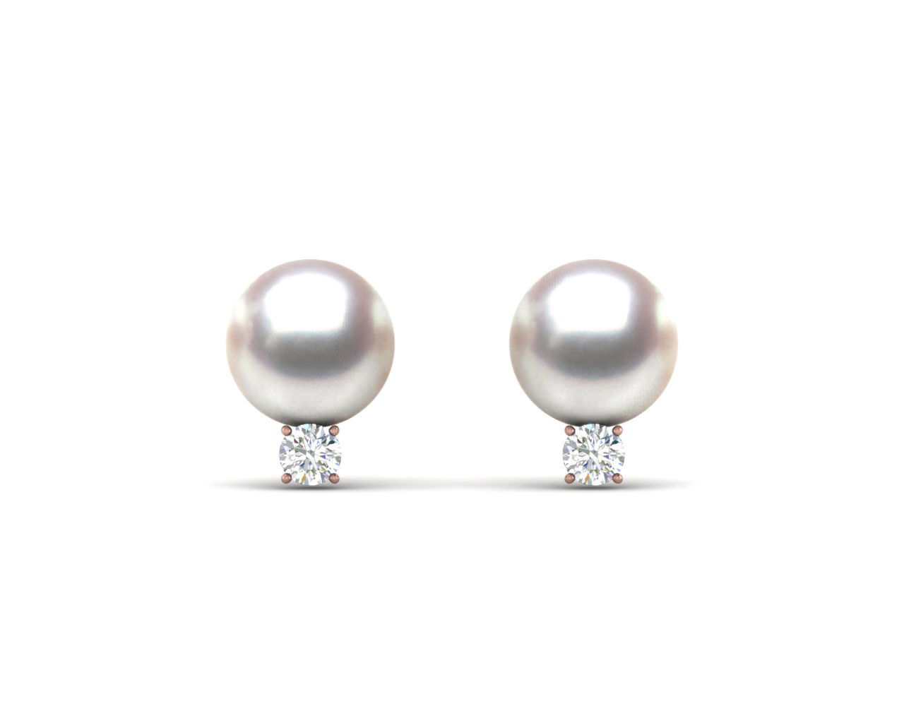 6mm Akoya Pearl Rose Grace Earring