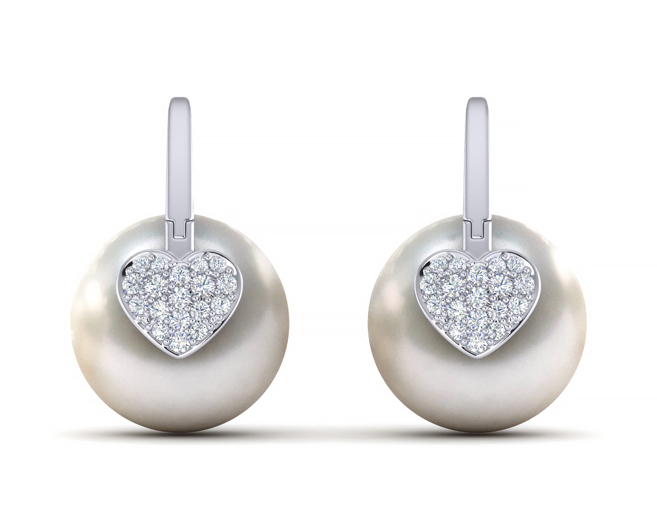 South Sea Pearl Arc De Triomphe Heart Earring