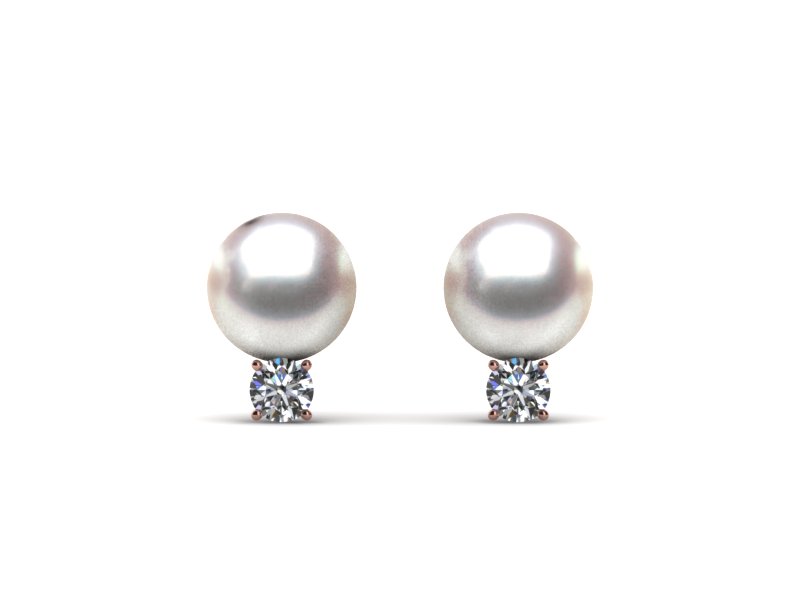 7mm Akoya Pearl Rose Grace Earring
