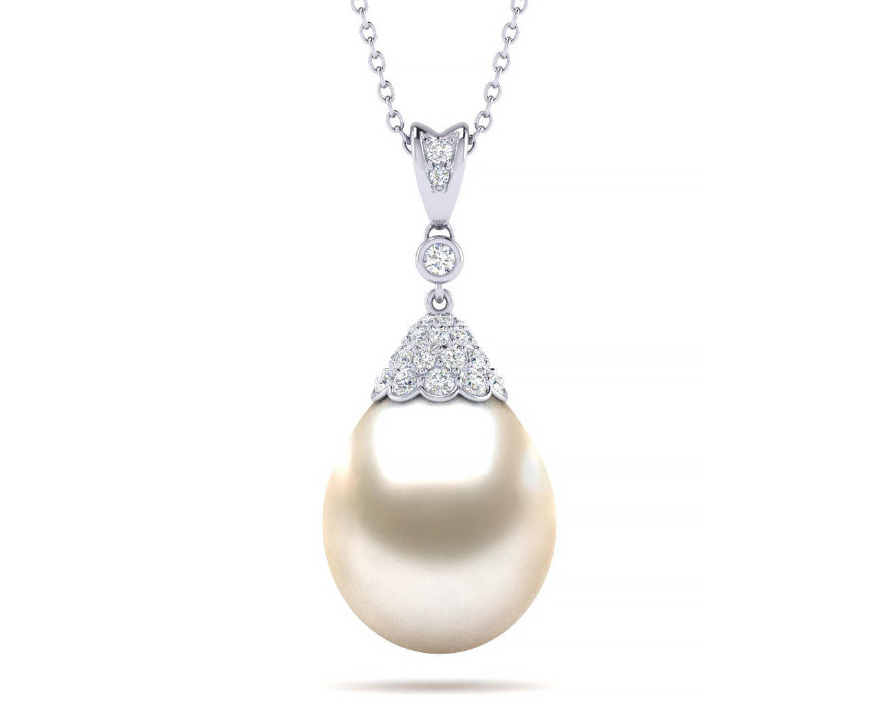 White South Sea Pendants