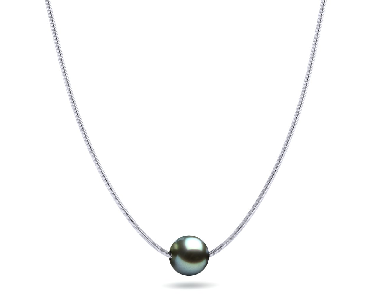 Tahitian Blue Pearl On Snake Chain