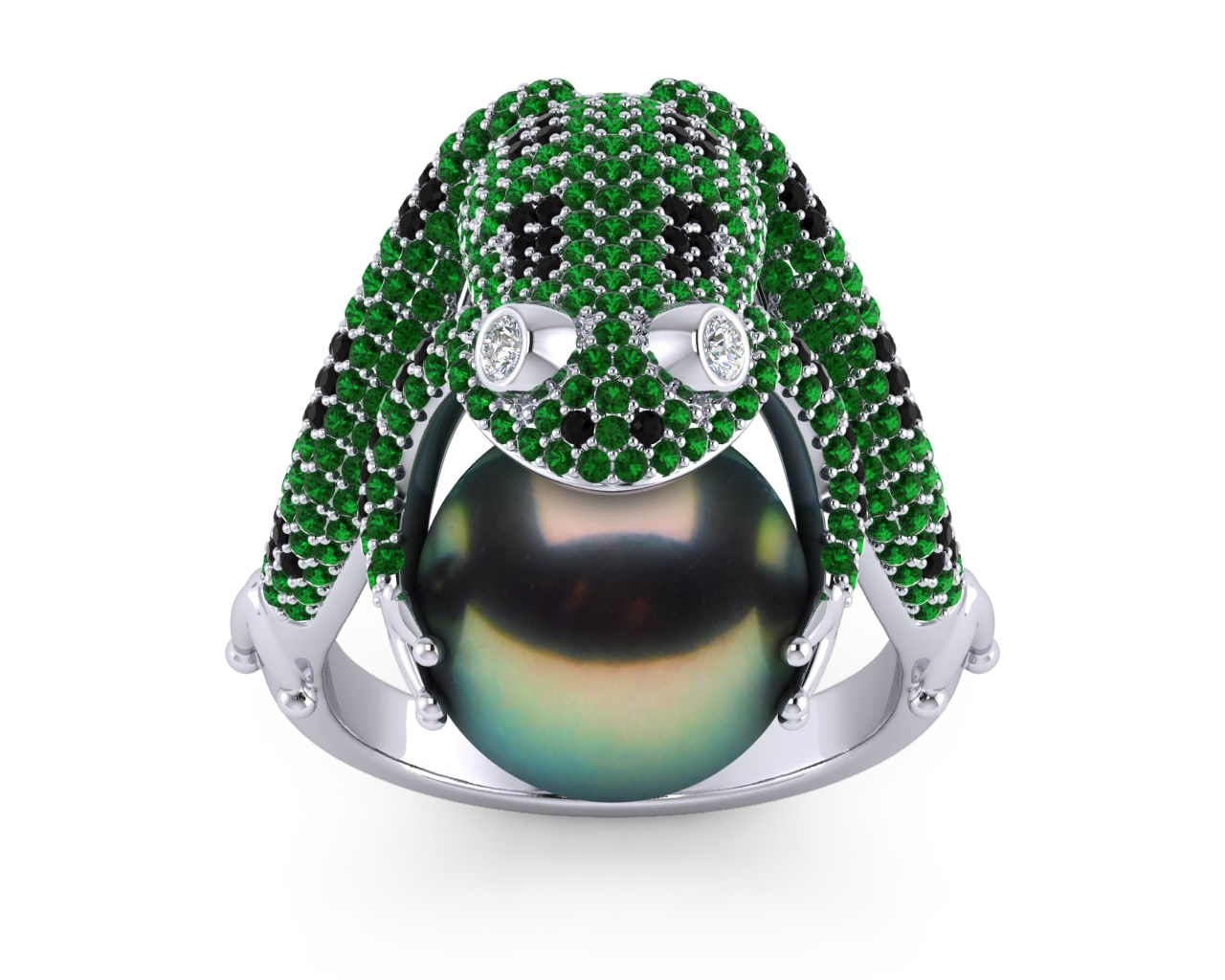 Tahitian Pearl Frog Ring