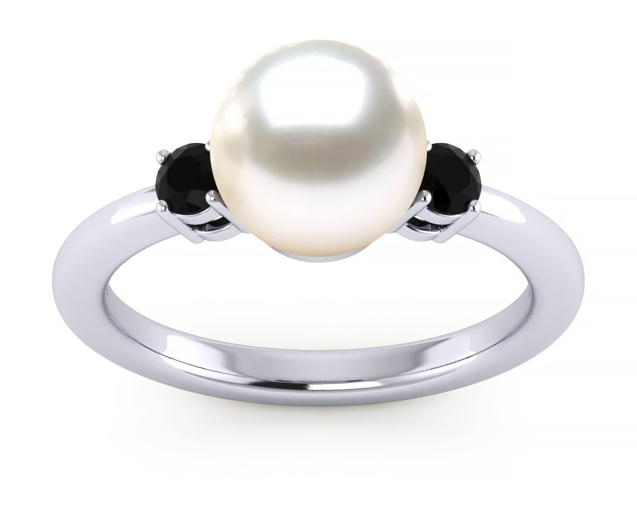 South Sea Pearl Grace Ring with Black Diamonds