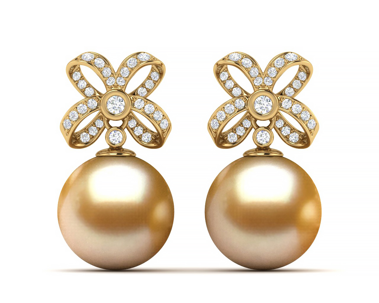 Golden South Sea Pearl Grand Emperor Earring