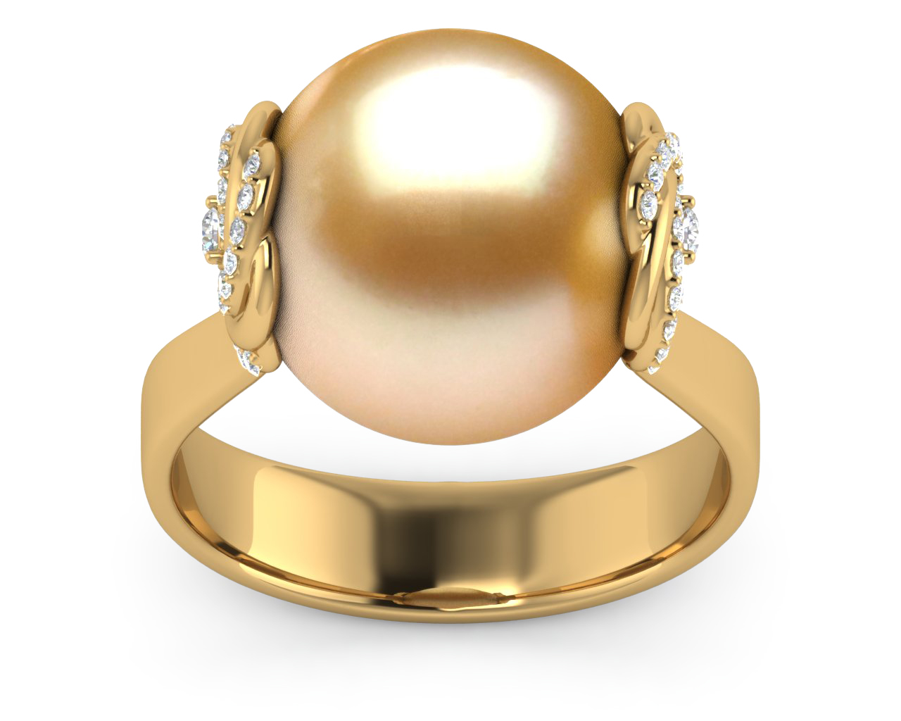 Golden Pearl Knot Ring