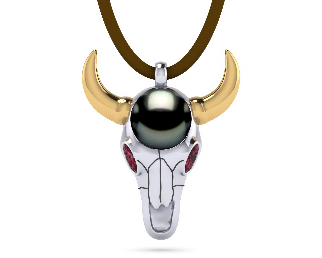 Tahitian Pearl Longhorn Necklace