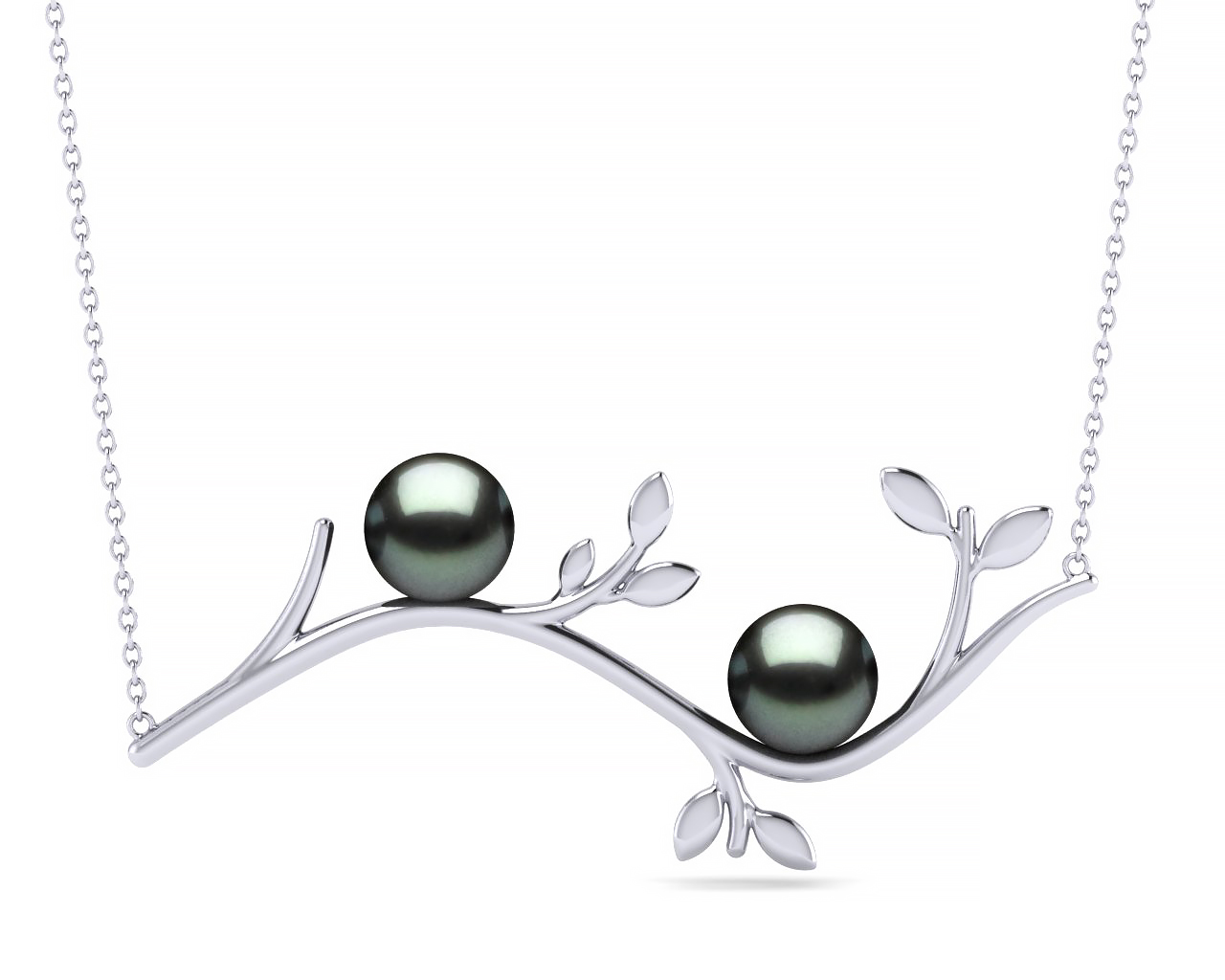 Tahitian Pearl Olive Branch Necklace