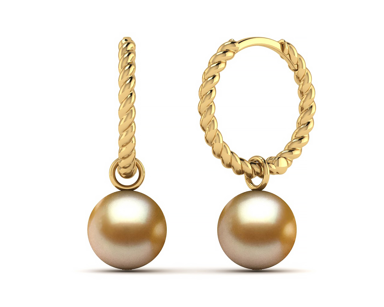 Golden South Sea Twisted Hoop Earring