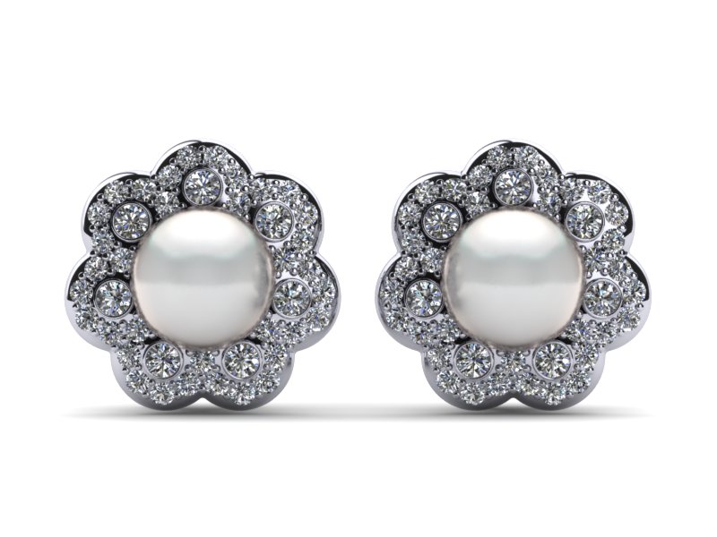South Sea Pearl Anemone Flower Earring