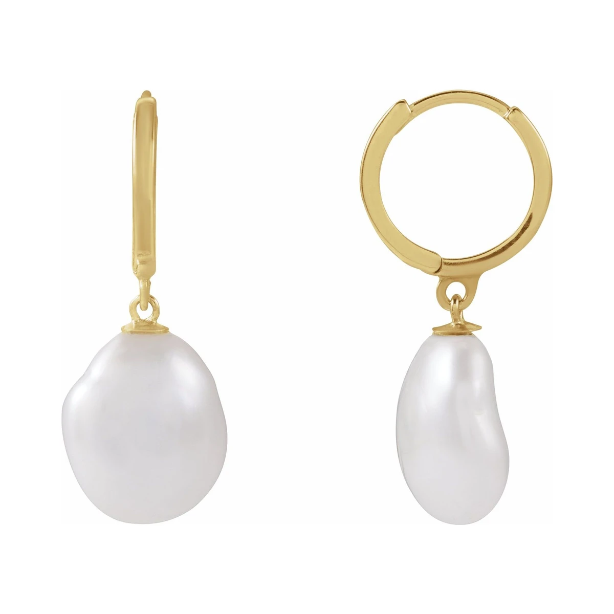 Freshwater Keshi Pearl Hoop Earrings