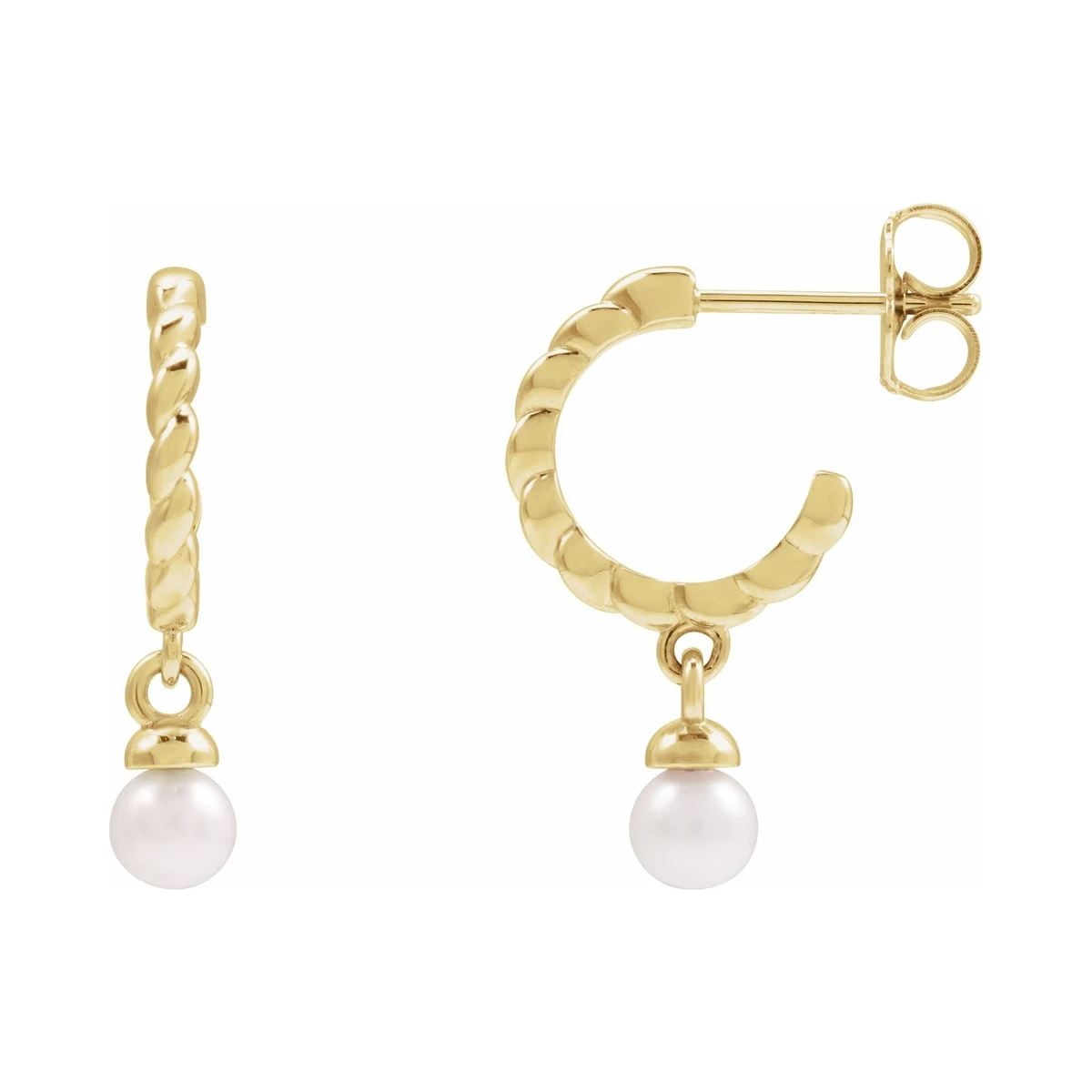 Freshwater Pearl Rope Hoop Earrings