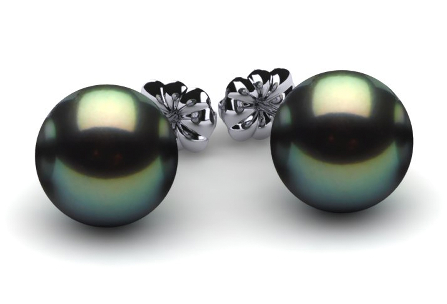 11mm Black South Sea Tahitian Pearl Earring