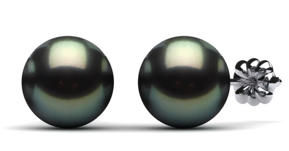 12mm Black South Sea Tahitian Pearl Earring