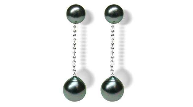 Coco a Black Tahitian Cultured Pearl Earring with Drop