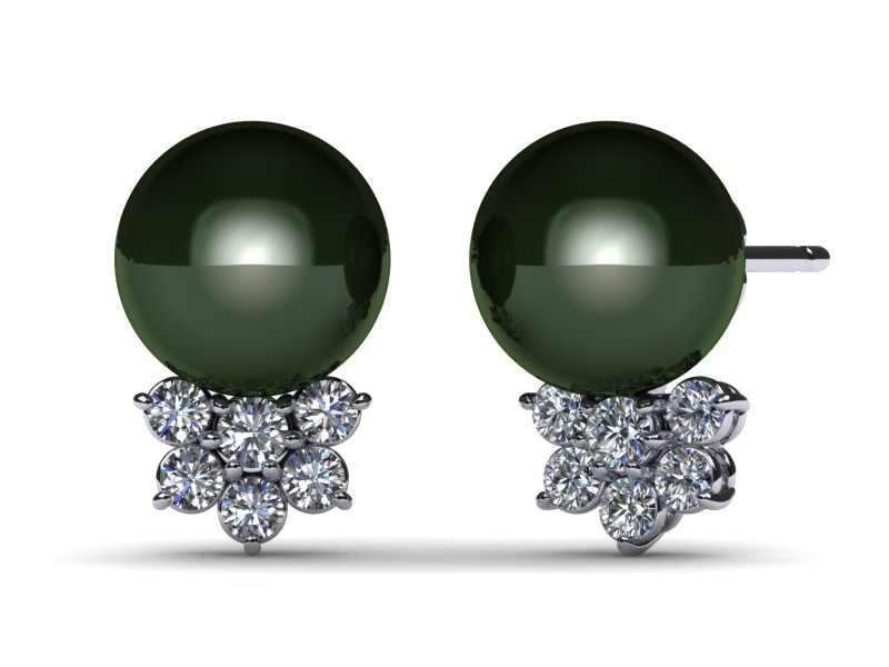 Tahitian Pearl Rosette Earring
