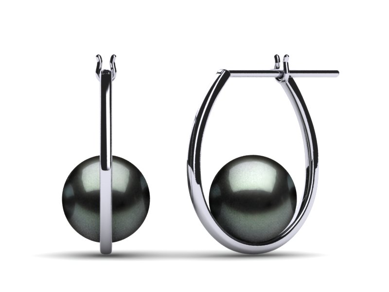 Tahitian Pearl Classic Morning Dew Hoop Earring