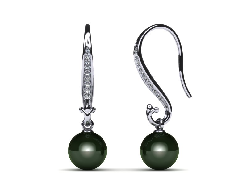 Tahitian Pearl Diamond Bishop Earring
