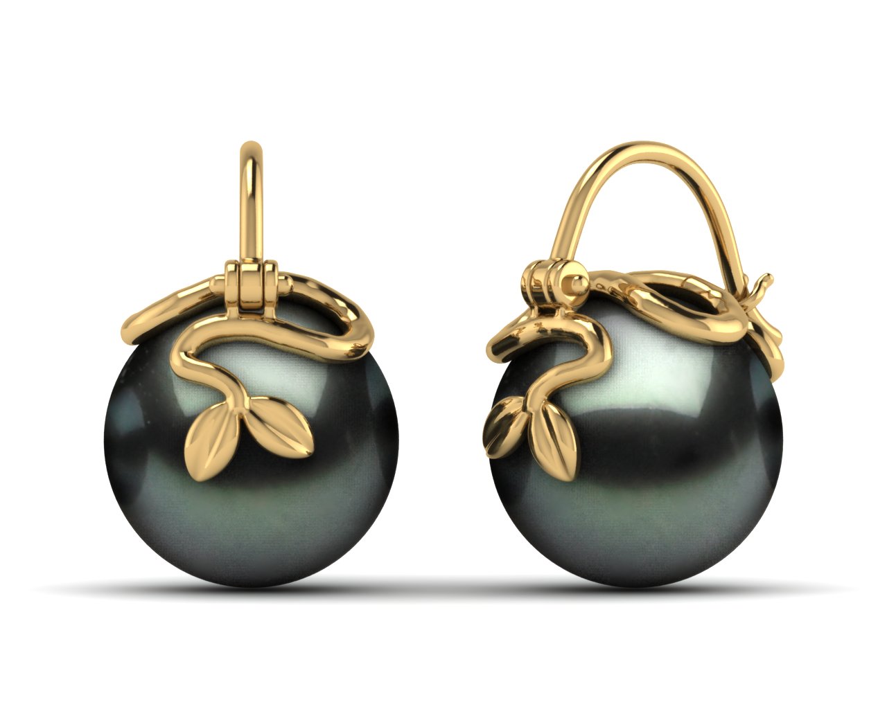 Tahitian Pearl Arc De Triomphe Vine Earring