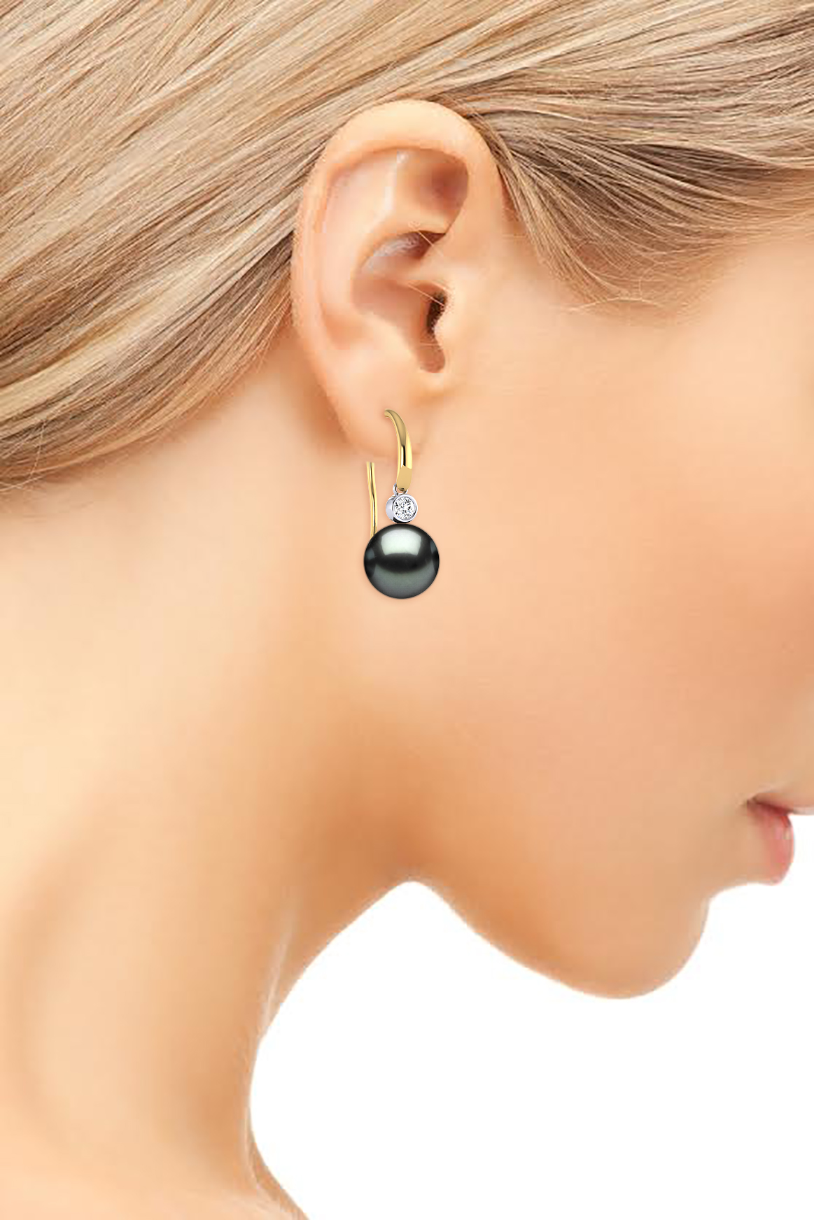 Tahitian Pearl Dolphin Diamond Earring