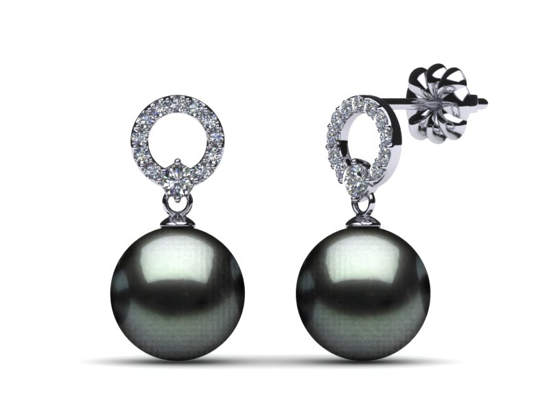 Tahitian Pearl Circle Accent Earring