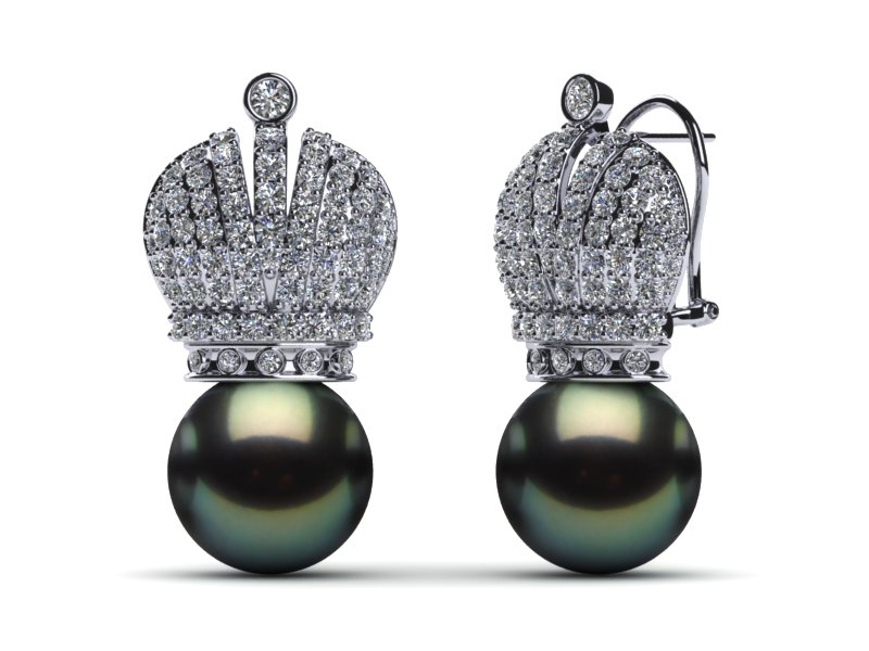 Tahitian Pearl Crown Earring