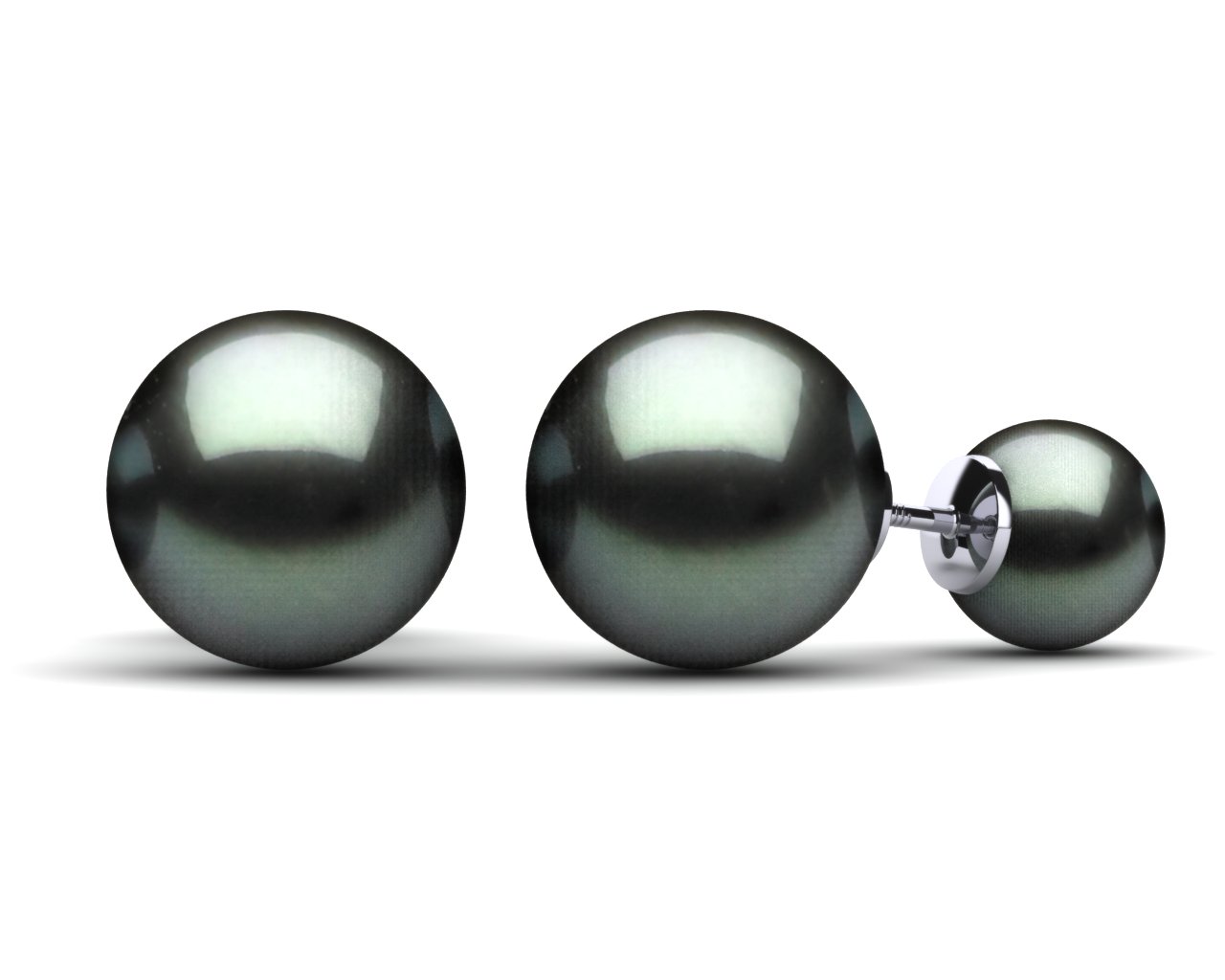 Tahitian Black Pearl Duplex Earring