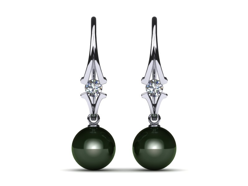 Tahitian Pearl Journey Earring .32 carats t.d.w.