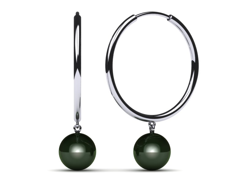 Tahitian Pearl Hoop Earring 30mm