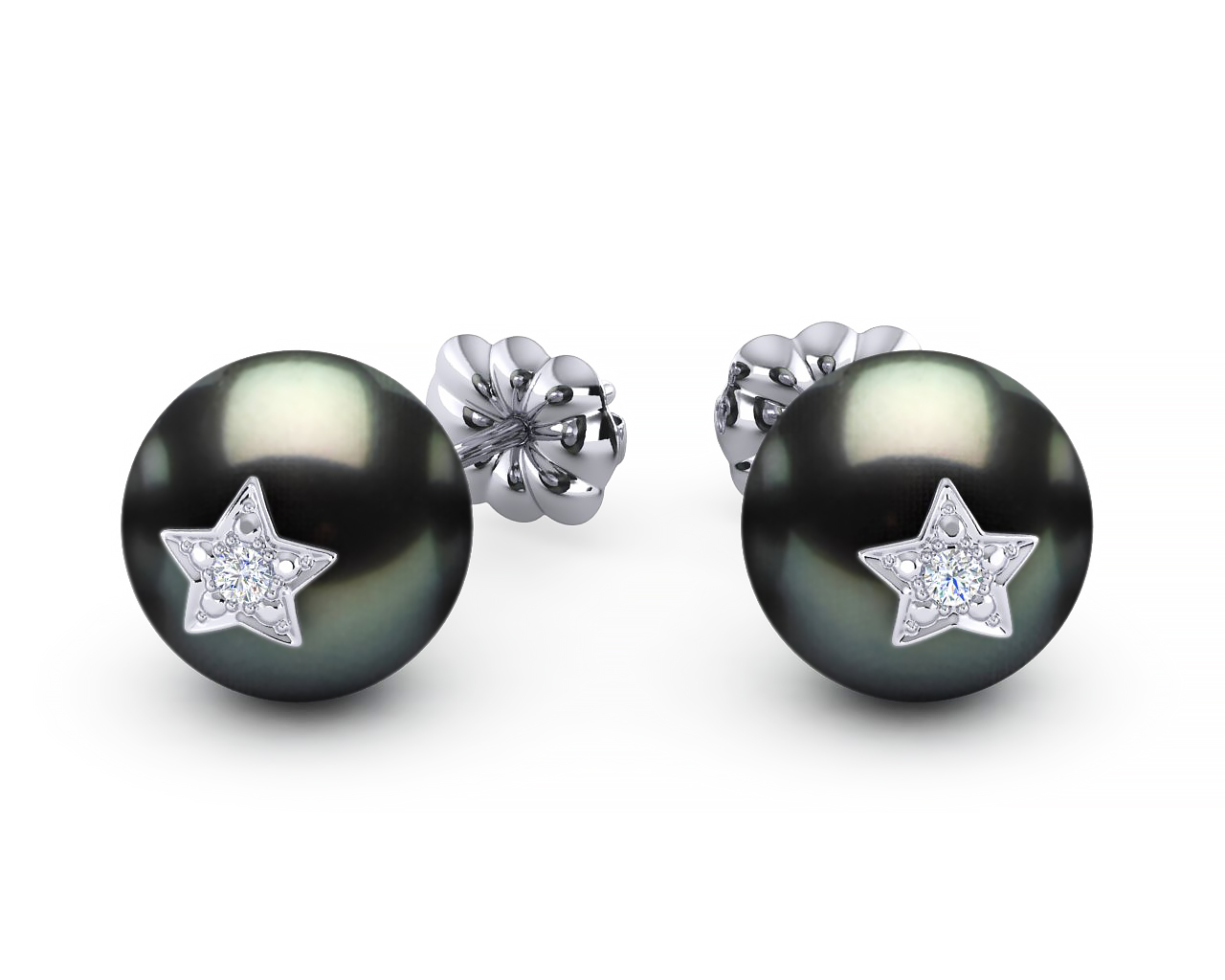 Tahitian Pearl Diamond & Star Studded Emoji Earring