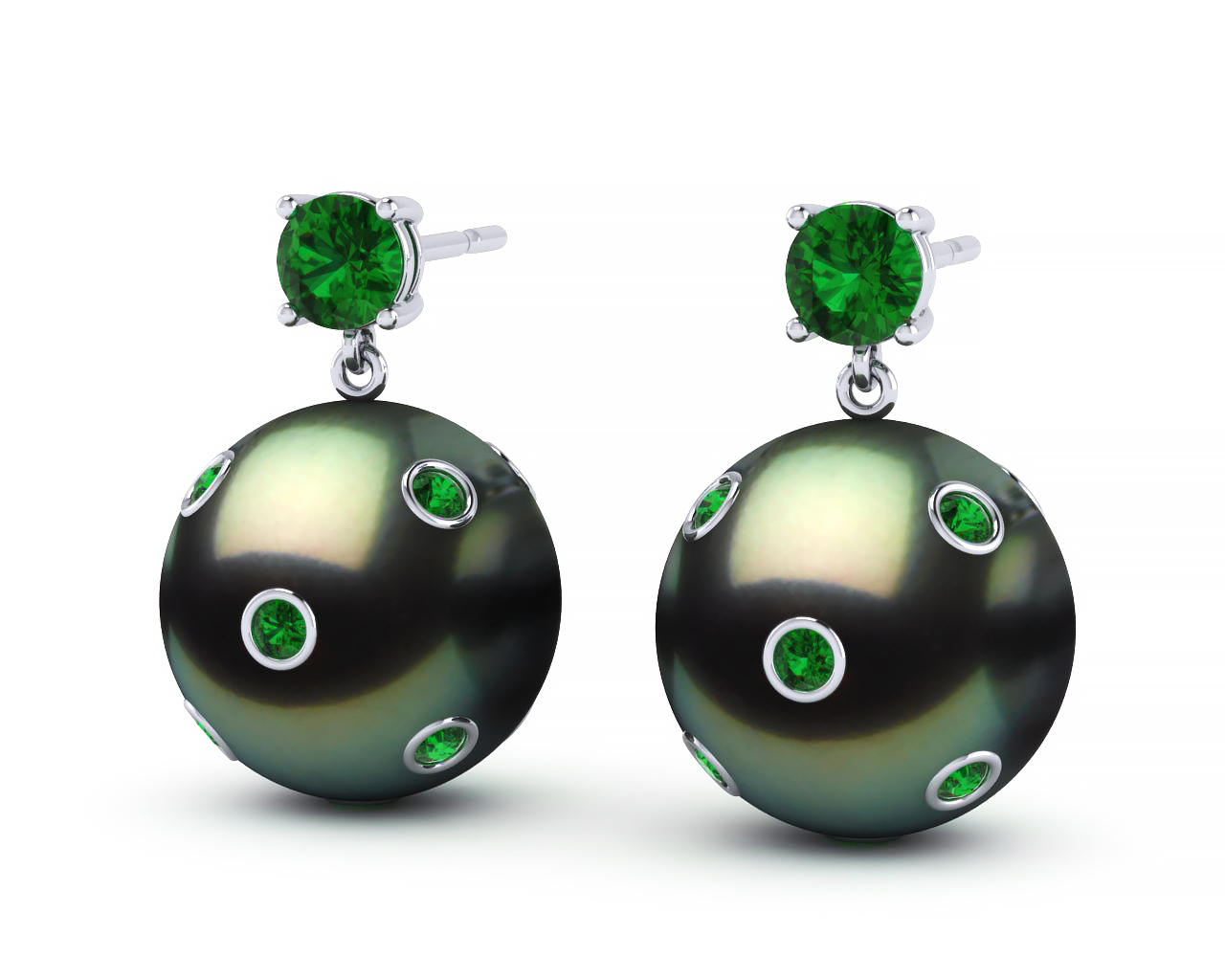 Tahitian Pearl Starry Night Dangle Earring