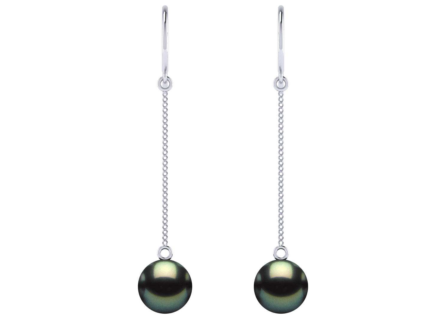 9.0 mm AAA Tahitian Pearl Threader Earrings