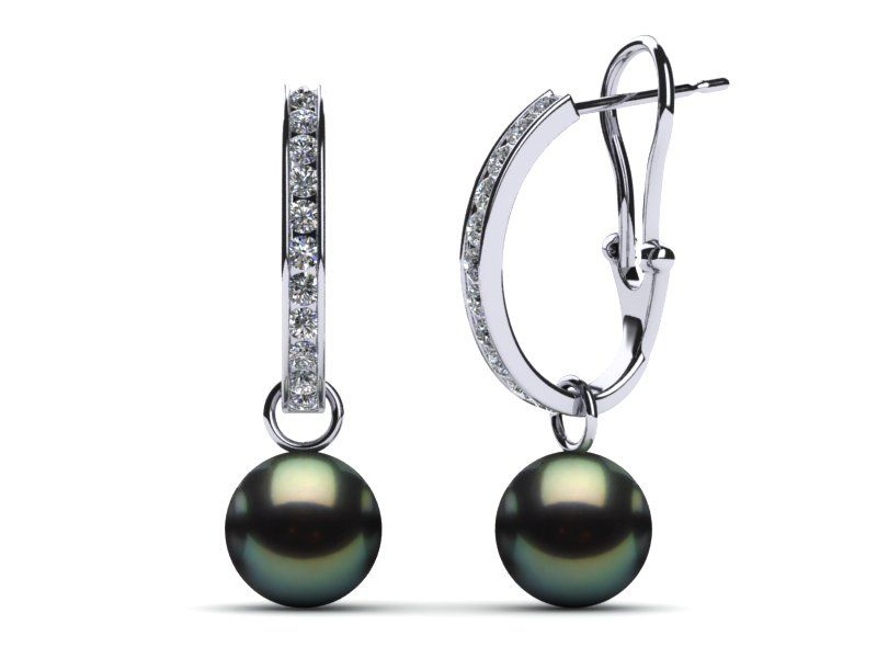 Josephine a Black Tahitian Cultured Pearl Earring