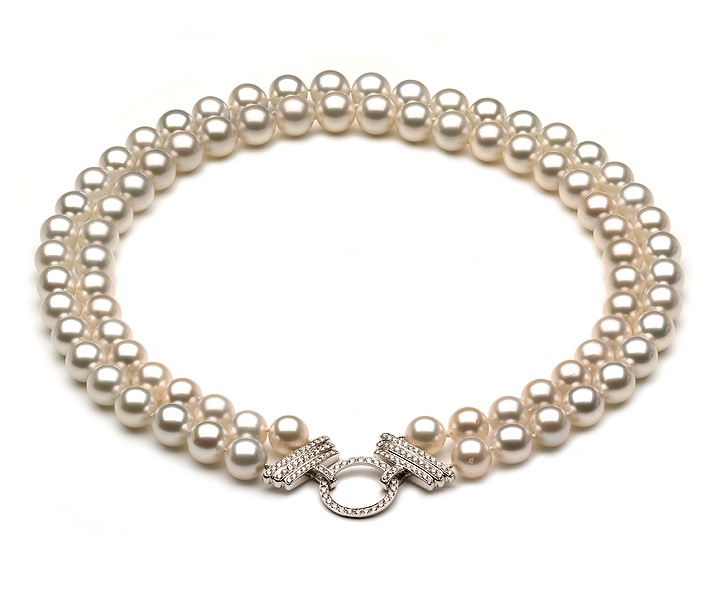 10 x 11mm South Sea Pearl and Diamond Necklace