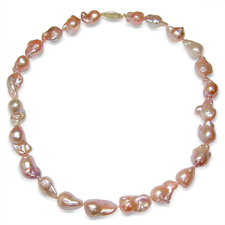 10 x 12mm Pink Freshwater Pearl Necklace