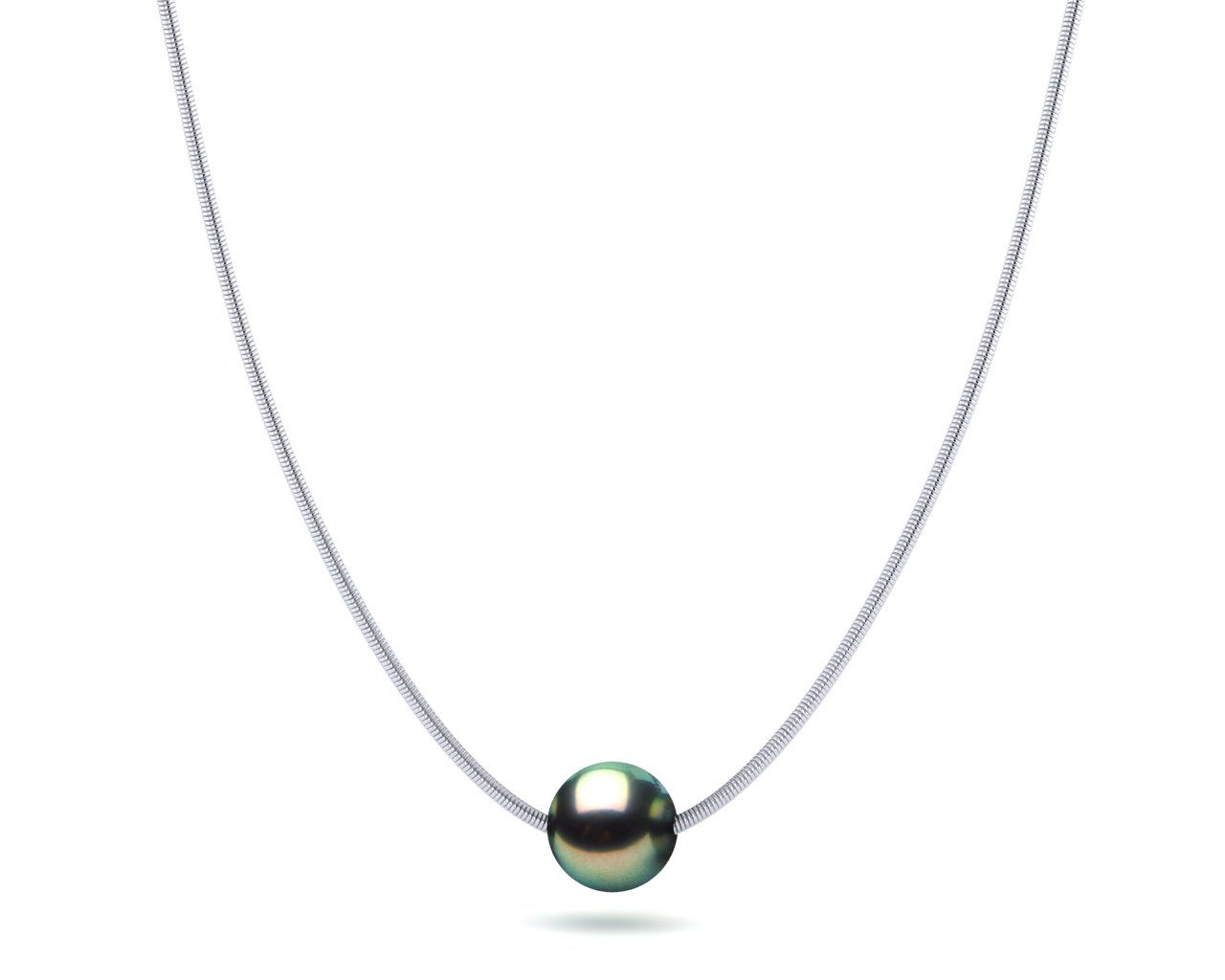 10mm 14K White Snake Chain Pendant