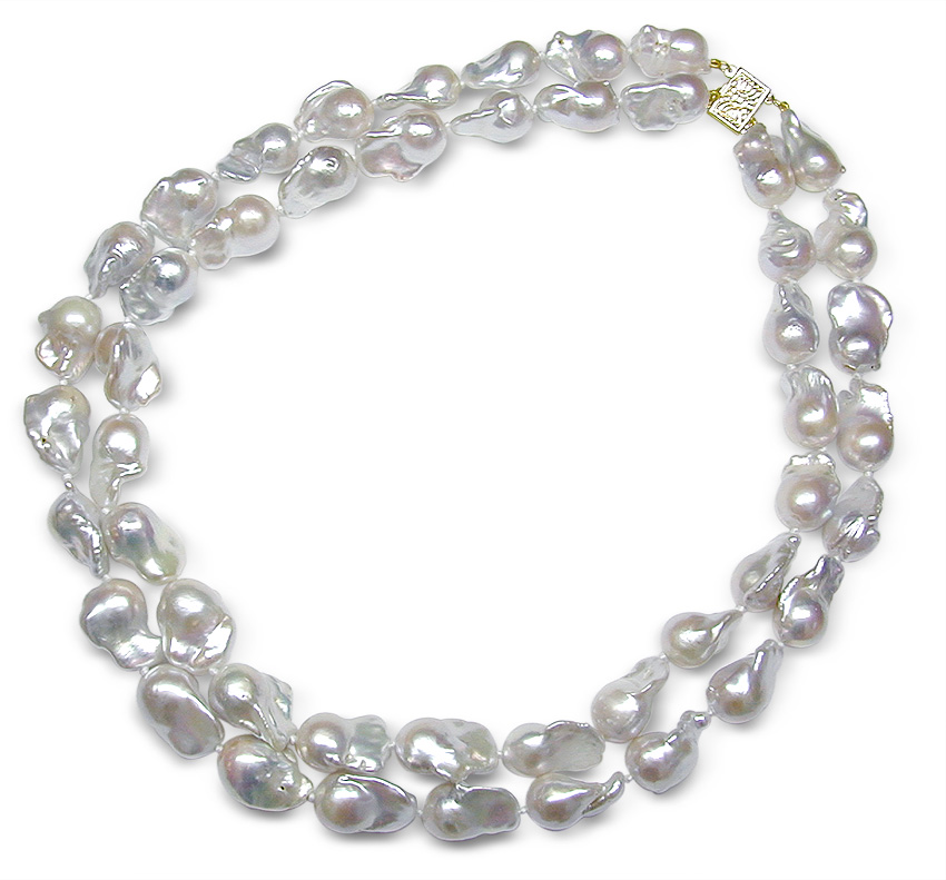 11 x 12mm Baroque Freshwater Double Strand Necklace