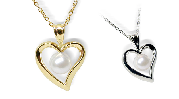 SOLD - 14K Heart Pearl Pendant - Mother of Pearl Heart Pendant