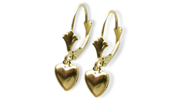 14K Puffed Heart Earring
