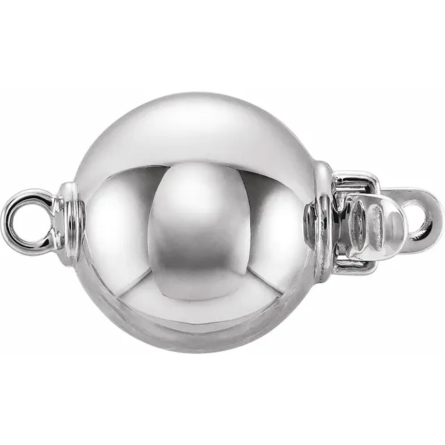 14K White Gold High Polish Ball Clasp 10mm