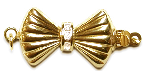 14K Yellow Diamond Bow Clasp