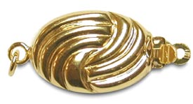 14K Yellow Gold Golden Oval Designer Clasp
