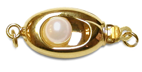 14K Yellow Gold Nested Pearl Clasp