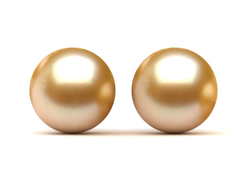 14mm Golden South Sea Pearl Earrings